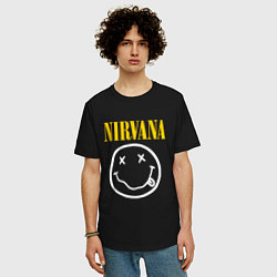 Футболка оверсайз мужская Nirvana original, цвет: черный — фото 2