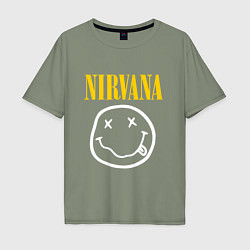 Футболка оверсайз мужская Nirvana original, цвет: авокадо