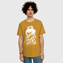 Футболка оверсайз мужская Mad skull crossfit, цвет: горчичный — фото 2