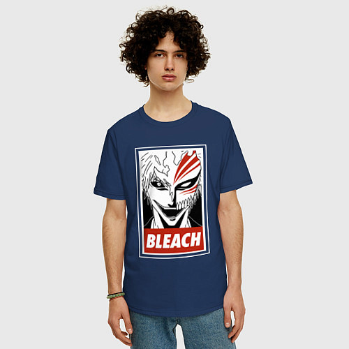 Мужская футболка оверсайз Пустой Ичиго / Тёмно-синий – фото 3