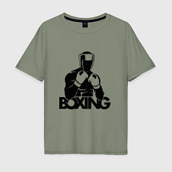 Футболка оверсайз мужская Boxing art, цвет: авокадо