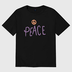 Футболка оверсайз мужская My peace, цвет: черный