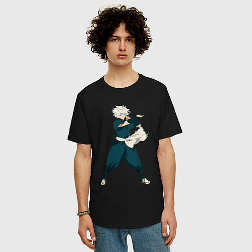 Мужская футболка оверсайз Габимару из аниме Адский рай / Черный – фото 3