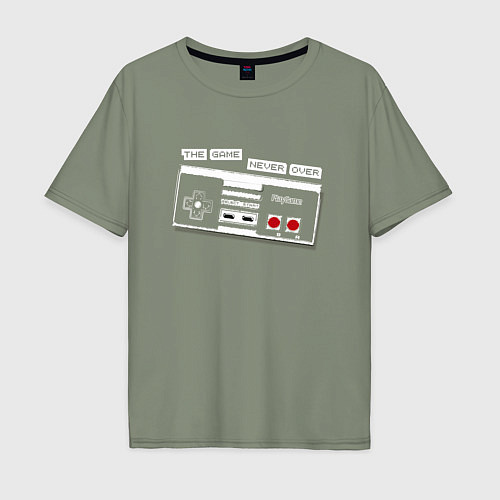 Мужская футболка оверсайз Game never over - игровой контроллер: ретро / Авокадо – фото 1