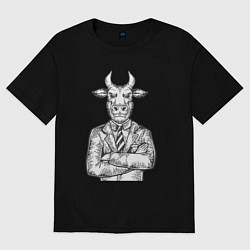 Футболка оверсайз мужская Bull boss, цвет: черный