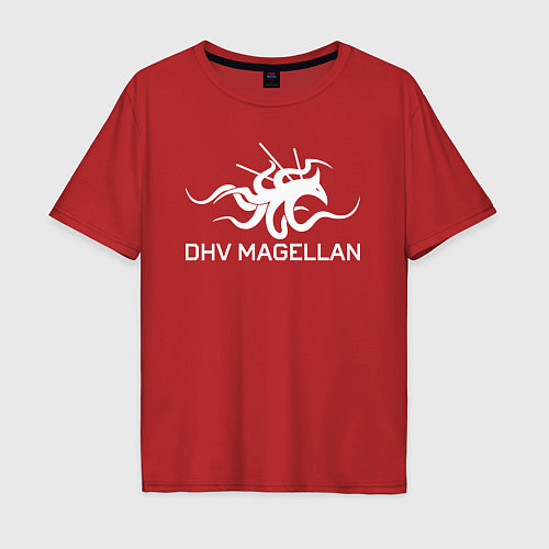 Мужская футболка оверсайз Dhv magellan death stranding 2 on the beach / Красный – фото 1
