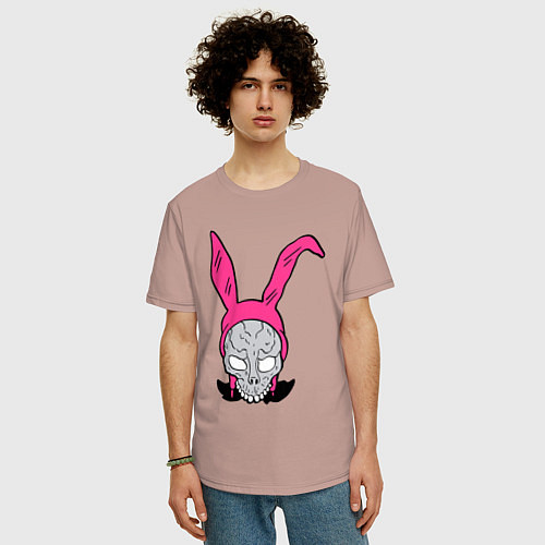 Мужская футболка оверсайз Pink Donnie Darko / Пыльно-розовый – фото 3