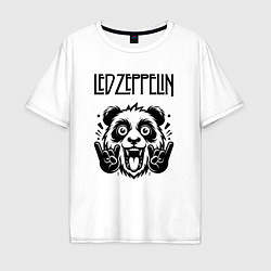 Футболка оверсайз мужская Led Zeppelin - rock panda, цвет: белый