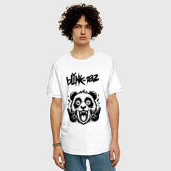 Футболка оверсайз мужская Blink 182 - rock panda, цвет: белый — фото 2