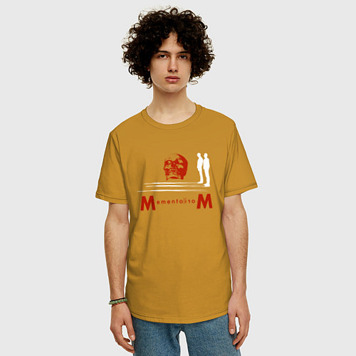 Мужская футболка оверсайз Depeche Mode - Memento Mori Fletch / Горчичный – фото 3