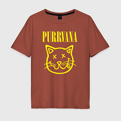 Футболка оверсайз мужская Purrvana, цвет: кирпичный