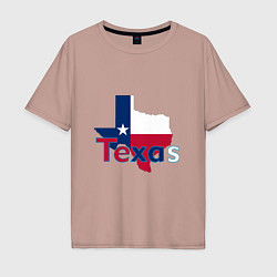 Футболка оверсайз мужская Texas, цвет: пыльно-розовый