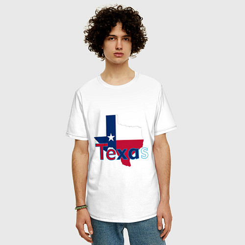 Мужская футболка оверсайз Texas / Белый – фото 3