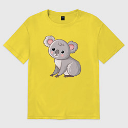 Футболка оверсайз мужская Cute koala, цвет: желтый
