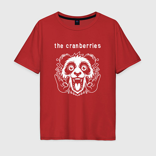 Мужская футболка оверсайз The Cranberries rock panda / Красный – фото 1