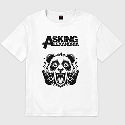 Футболка оверсайз мужская Asking Alexandria - rock panda, цвет: белый