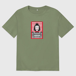 Футболка оверсайз мужская Принцесса и полоски, цвет: авокадо