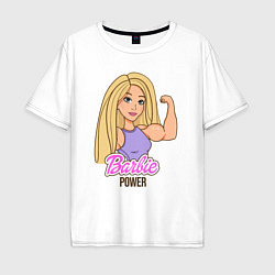 Футболка оверсайз мужская Barbie power, цвет: белый