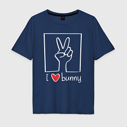 Мужская футболка оверсайз I love bunny