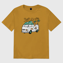 Футболка оверсайз мужская Summer trip VW, цвет: горчичный