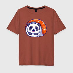 Футболка оверсайз мужская Roll panda, цвет: кирпичный