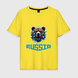 Мужская футболка оверсайз Russian bear head