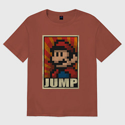 Футболка оверсайз мужская Jump Mario, цвет: кирпичный