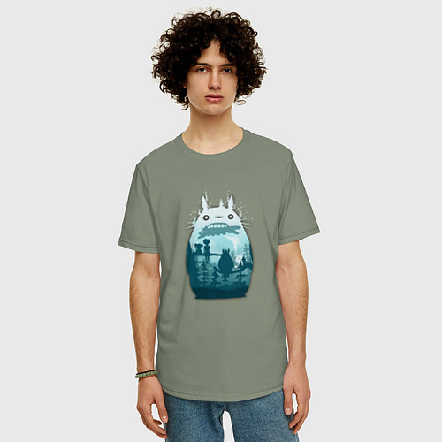 Мужская футболка оверсайз Тоторо и его друзья / Авокадо – фото 3