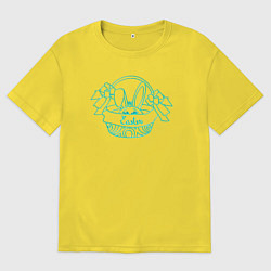 Футболка оверсайз мужская Пасхальный кролик - принцесса, цвет: желтый