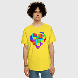 Футболка оверсайз мужская Color tetris, цвет: желтый — фото 2