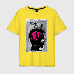 Футболка оверсайз мужская Fihgt club poster, цвет: желтый