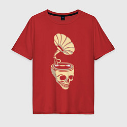 Футболка оверсайз мужская Skull vinyl, цвет: красный