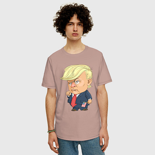 Мужская футболка оверсайз Мистер Трамп / Пыльно-розовый – фото 3