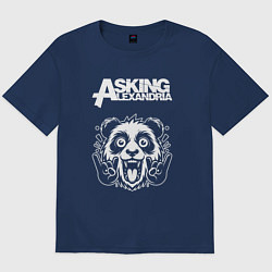 Футболка оверсайз мужская Asking Alexandria rock panda, цвет: тёмно-синий