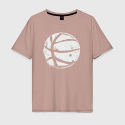 Футболка оверсайз мужская Basket balls, цвет: пыльно-розовый