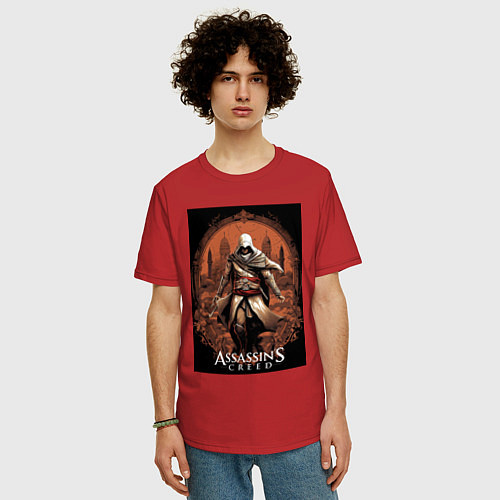 Мужская футболка оверсайз Assassins creed древний Рим / Красный – фото 3