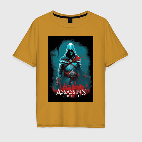 Мужская футболка оверсайз Assassins creed тайные секреты / Горчичный – фото 1