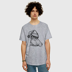 Футболка оверсайз мужская Новогодняя корова, цвет: меланж — фото 2