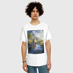 Футболка оверсайз мужская Провожающая в последний путь Фрирен, цвет: белый — фото 2