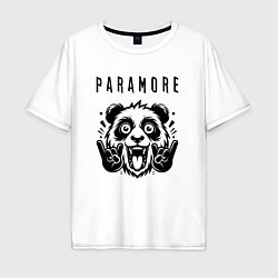 Футболка оверсайз мужская Paramore - rock panda, цвет: белый