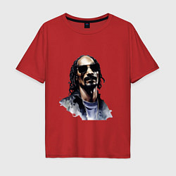 Футболка оверсайз мужская Snoop dog, цвет: красный