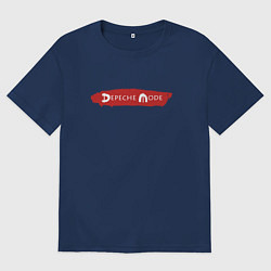 Футболка оверсайз мужская Depeche Mode - Spirit album logo, цвет: тёмно-синий