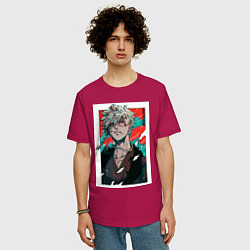 Футболка оверсайз мужская Адский рай Тёбэй Адза, цвет: маджента — фото 2