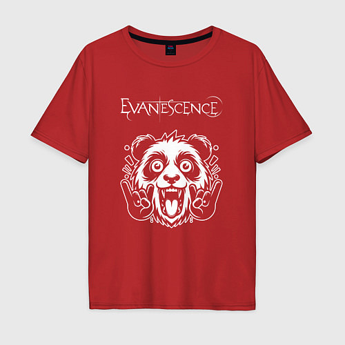 Мужская футболка оверсайз Evanescence rock panda / Красный – фото 1
