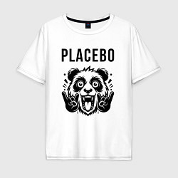 Футболка оверсайз мужская Placebo - rock panda, цвет: белый