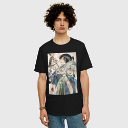 Футболка оверсайз мужская Адский рай Габимару Ямада Асаэмон, цвет: черный — фото 2