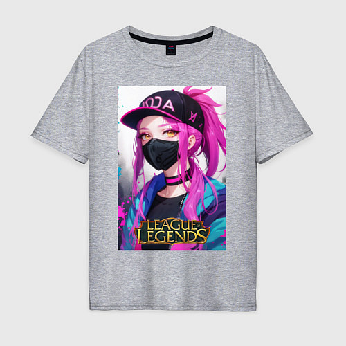 Мужская футболка оверсайз Akali Kda League Of Legends / Меланж – фото 1