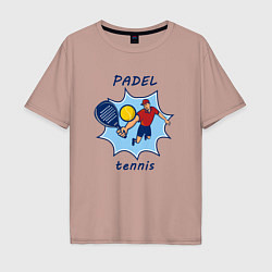 Футболка оверсайз мужская Падел теннис, цвет: пыльно-розовый