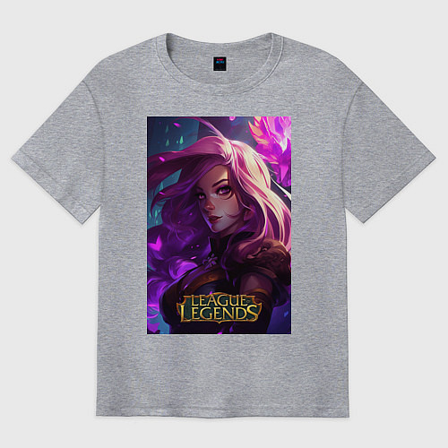 Мужская футболка оверсайз League of Legends Kaisa Kda / Меланж – фото 1