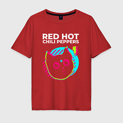 Мужская футболка оверсайз Red Hot Chili Peppers rock star cat